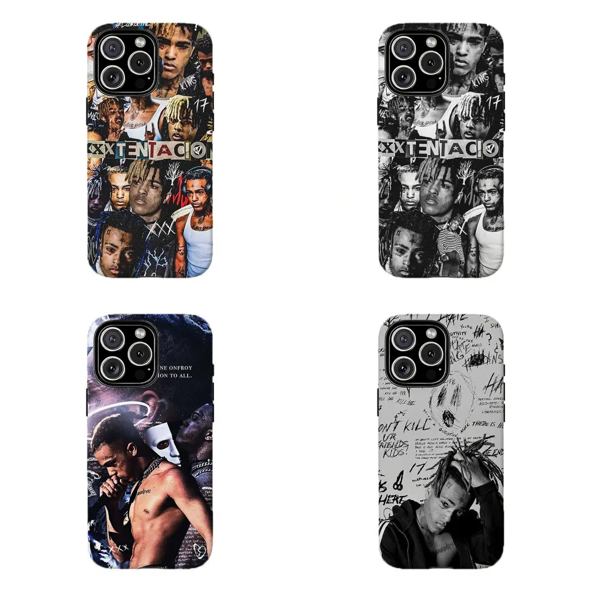 Vintage Hip Hop XXXTentacion Collage Custom Cellphone Casing - Shockproof Protective Wireless Accessories for iPhone 17 Pro Max,16,15,14,13,12,11 & Samsung S21,S22,S23,S24,S25, Ideal Gift for Fans, Smartphone, Handheld