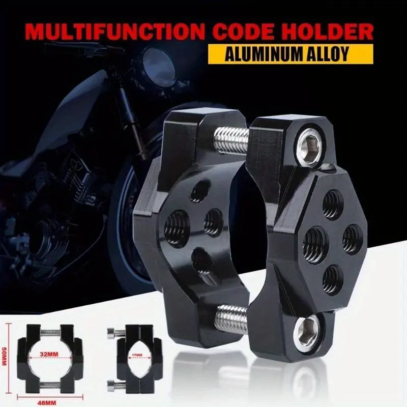 Alloy Motorcycle Stent 17-32mm Bracket Bumper Clamp Auxiliary Spotlight Headlight Mount Clip Light Phone GPS Handlebar Holder