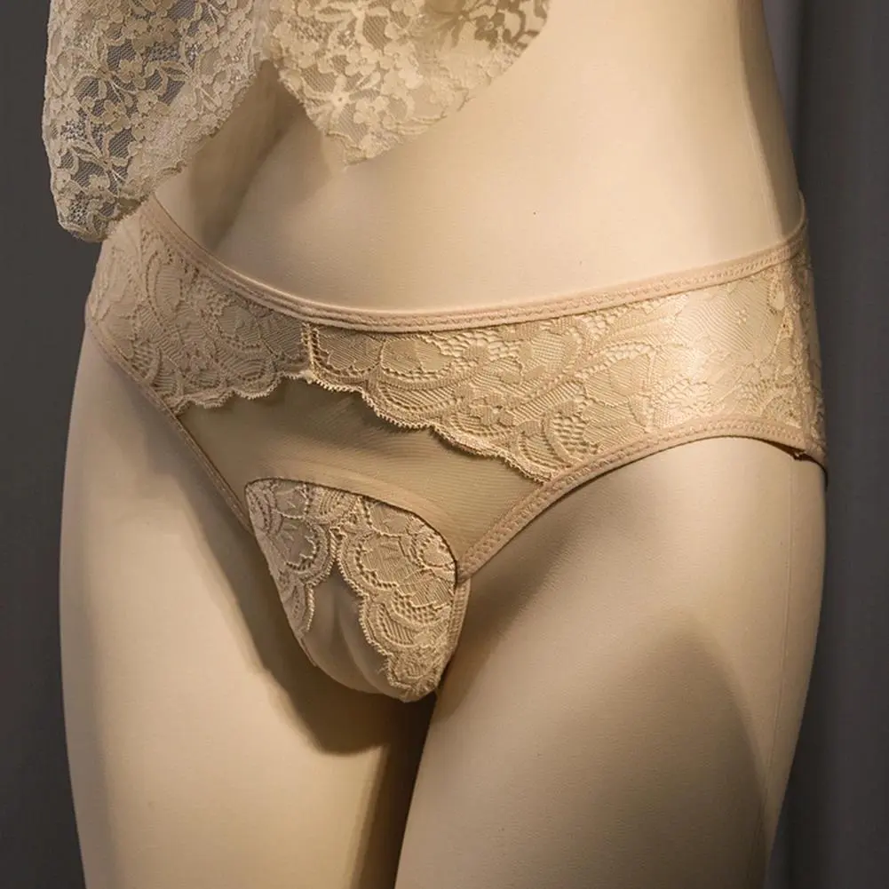 Briefs Panties Summer Winter Autumn Spring Transgender Breathable Hiding Gaff Lace Low Waist Men Panties Shaping