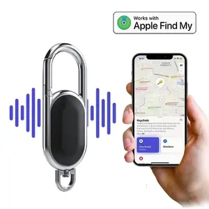 Anti-lost GPS Smart Carabiner key chain Keyring with  tracker to attach Car key chain fob for use on Apple ios