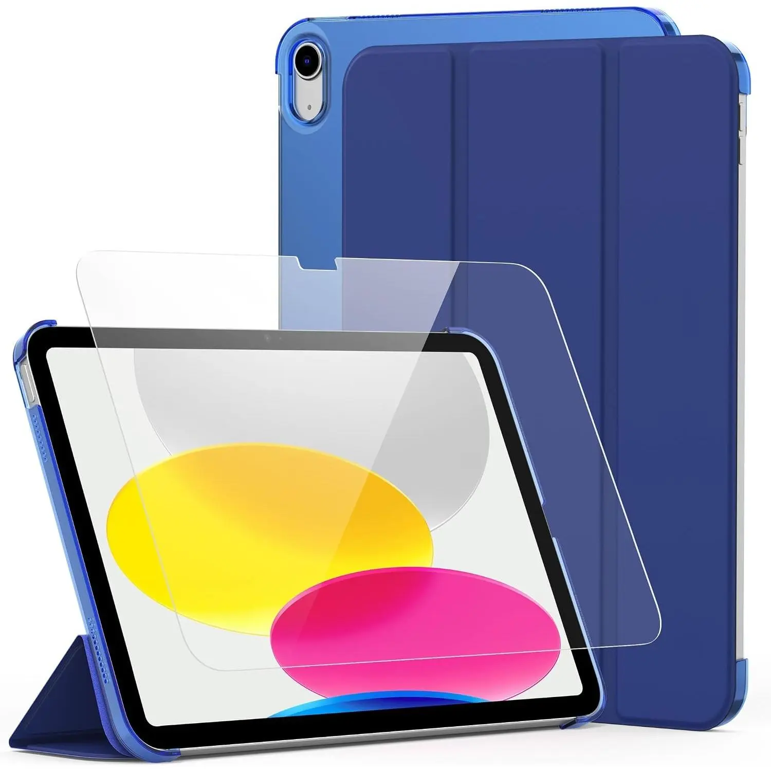 Case for iPad A16 11th/10th Generation(2025/2022) with Screen Protector 11/10.9 inch - Full Protective Tablet Cover for iPad 11/10 Gen, Dark Blue