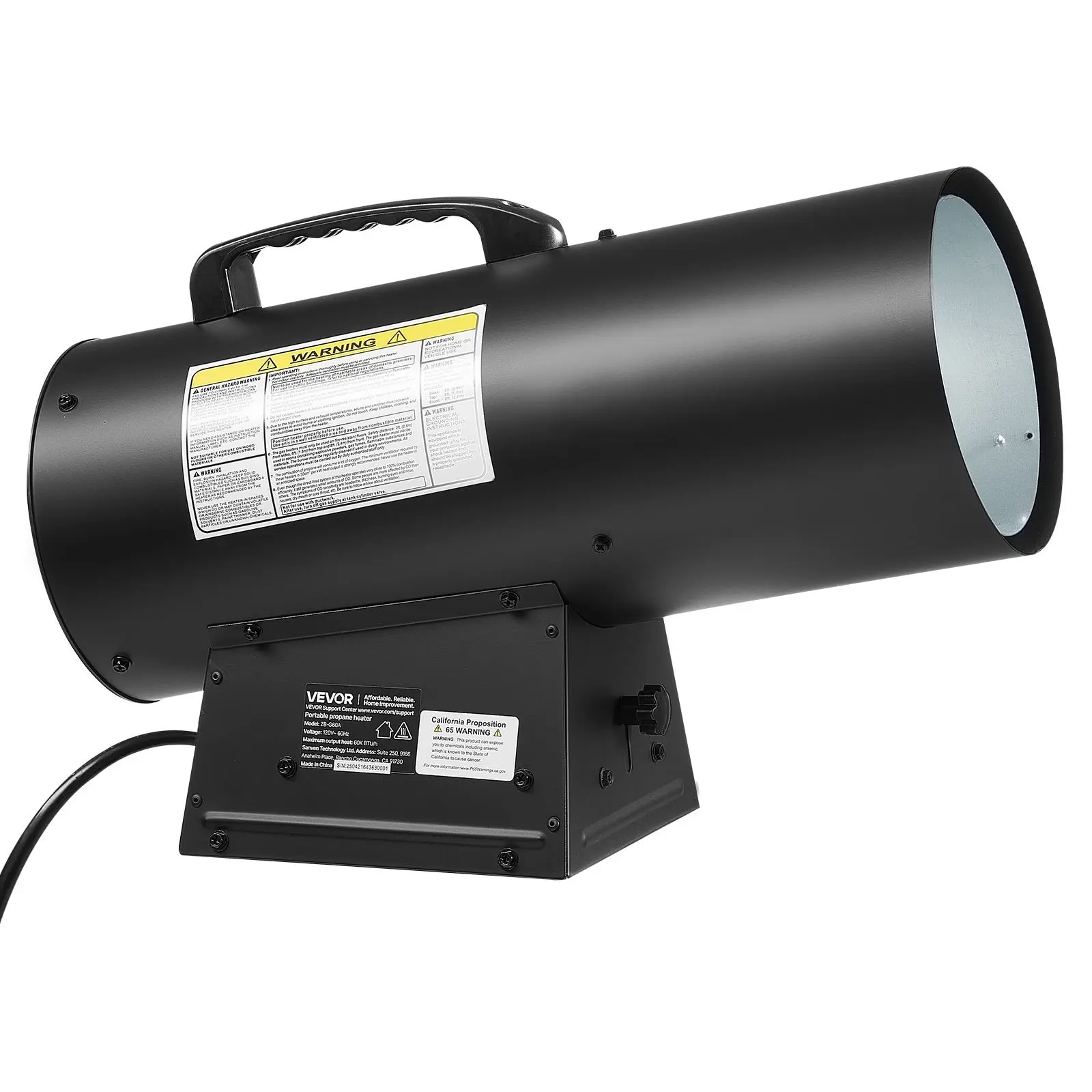 【DealsForYouDays】VEVOR Propane Heater, 60000BTU Forced Air Propane Heater with Stepless Temp Settings security Protection, Portable Garage/Shop Barrel Heater for Garages, Job Sites, Indoor/Outdoor