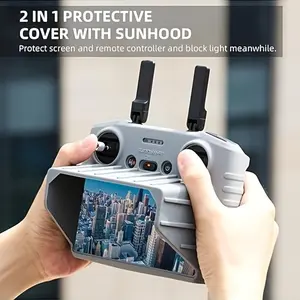 Silicone Protective Case for Dji RC 2 Remote, Compatible with Dji Air 3 Mini 4 Pro, Includes Sunshade and Scratch-Resistant Controller Shell Set