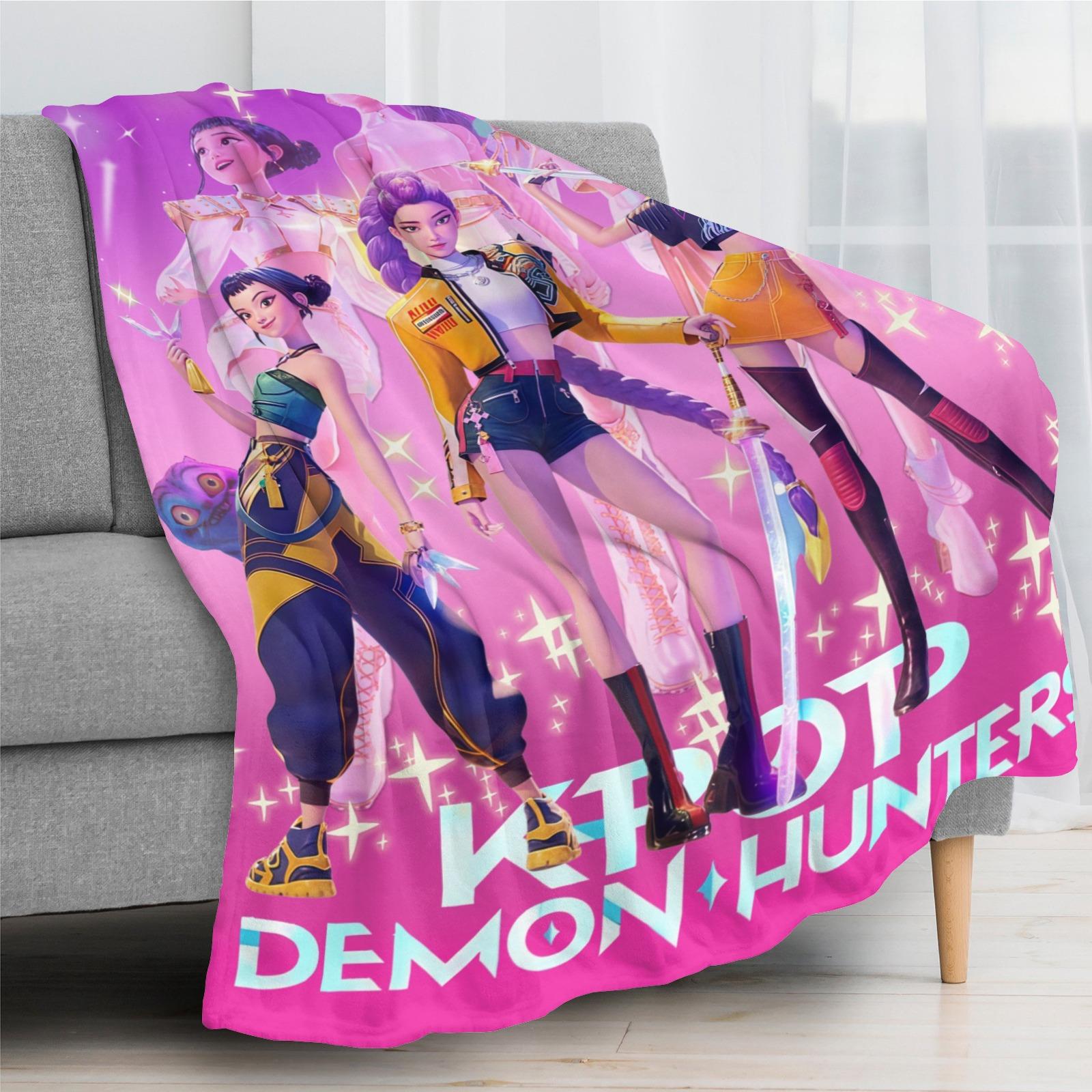 K-Pop Devil Hunter Dream Blanket, Soft and Warm, Suitable for Fans, Women, Girls, and Children.A Cozy Nap Blanket, Perfect for Everyday Decoration or Relaxation.An Ideal Choice for Living Room Sofas, Christmas Gifts, and Birthday Decorations.