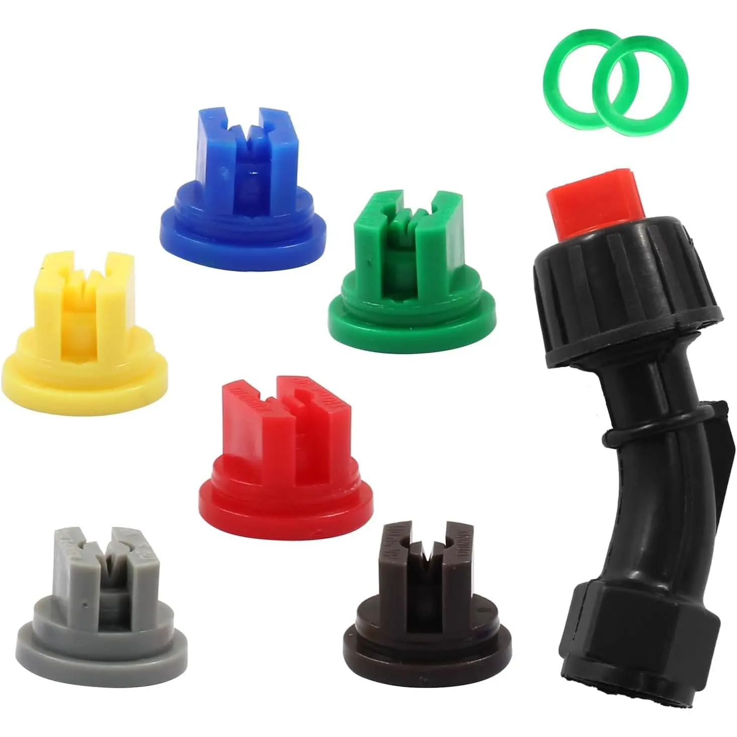 7 count Flat Fan  Tip Set 110  Plastic Nozzle 0.15-0.6mm Pore Agricultural Sprayer Nozzle for Industrial Agricultural Equipment Spraying Machine