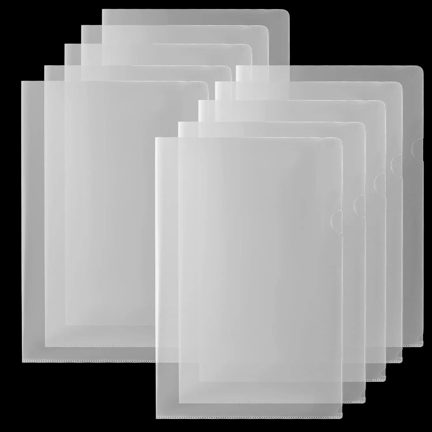 12 Packs Legal Size Clear Project Pocket Sleeves 9”x14.5”L-Type Plastic Folders Project Poly Document Sleeves Project Jacket Sleeves for Home School Office (12)