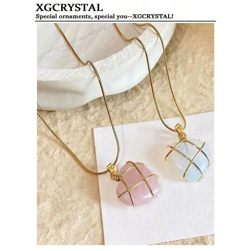2 Moonlight Stone Necklaces, Mother And Daughter Deep Rose Stone Heart Necklace Set Y2k, Mother's Day Gift For Mom, Women's Friendship Necklace, Couple Necklace
