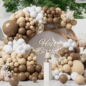 153 count Brown Balloons Garland Arch Kit Different Sizes 18 10 5 inch Dark Light Brown Nude White Balloons for Neutral  Birthday Thanksgiving Bridal Shower  Party Decorations