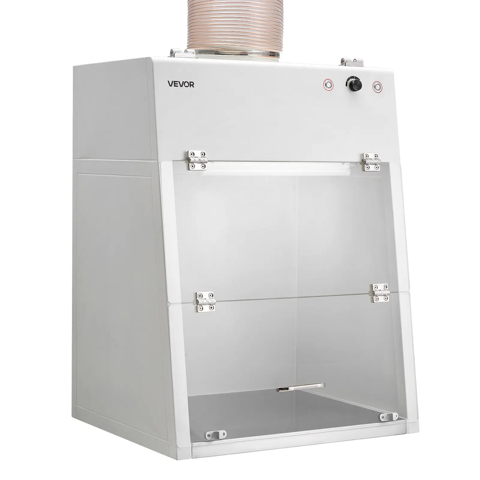 【Summerfinds】VEVOR Ducted Fume Hood, 22.83x 25.98x 24.80 inch Working Area, Lab Fume Hood with LED Light and G1 Pre-Filter, Exhaust Equipment for Laboratory Fume Control and Pharmaceutical Compounding, White