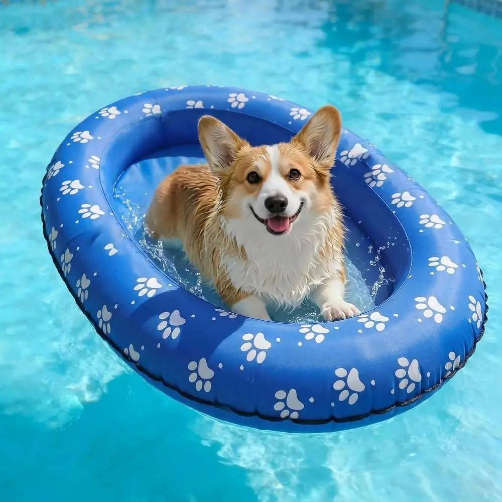 Soft Pet Float Raft, Inflatable Pool Floating Bed for Dogs & Cats, Summer Swimming Float Accessories for Dogs, Pet Water Toy, Inflatable Pet Float Bed Suitable for Pets Under 44 Lbs, Pool Inflatables