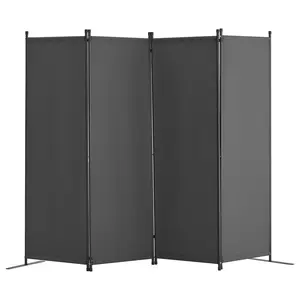 【DealsForYouDays】VEVOR Room Divider, 4 Panel Room Dividers and Folding Privacy Screens, Fabric Partition Room Dividers for Office, Bedroom, Dining Room, Study, Freestanding, Light Gray