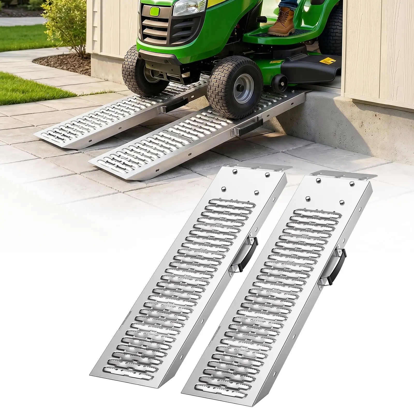 VEVOR Trailer Ramps, 2PCS 39 x 9 in, Heavy-Duty Steel ATV Ramp Set with Anti-Slip Plates, 1200LBS Combined Capacity Loading Ramps for Motorcycles, Lawn Mowers, Farm Tractors, Carts