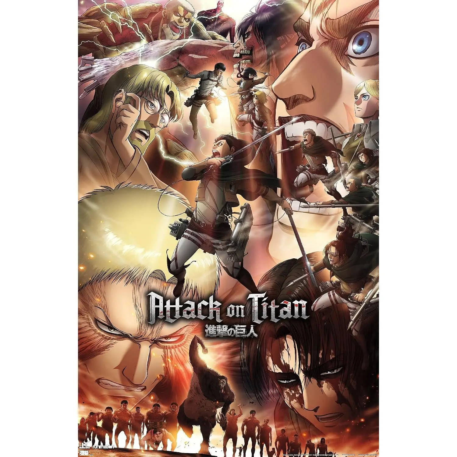 Attack on Titan Season 3 Key Art Print Poster, Artistic Home Decor Frames, Anime Fan Gift for Friends, Dorm Room Decoration, Aluminium