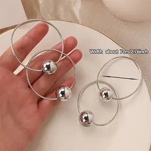 4-Piece/Set Ultra-Bright Golden and Silvery Ball High-Elasticity Hair Ties, Simple High-End Headband New Korean-Style Ponytail Hair Ring Headpiece, Elegant High-End Prom Decorative Headband, Women's and Princess-Style Casual Hair Accessories