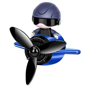 Pilot Plane Car Air Freshener Clip, Cute Cartoon Vent Fragrance Decor, Plant Extract, Alcohol-Free, Easy Installation, Long-Lasting Scent