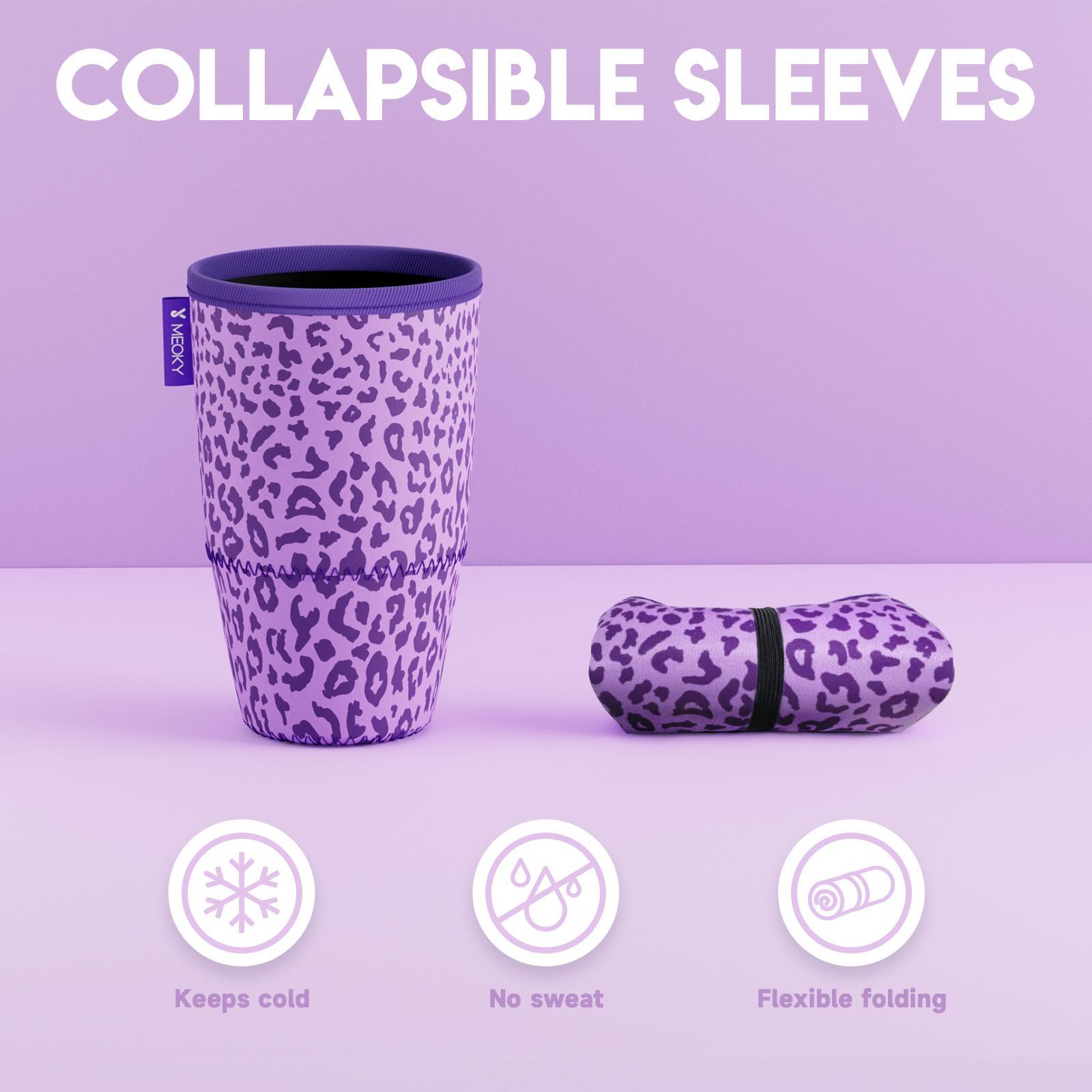 Milk Tea Cup Holder Cover Set, 3 Counts/set Mixed Size Foldable Cup Sleeve with Easy-grip Handle, Drinkware Accessories for Home Office Outdoor Camping, 【without Cup】, Drink Protectors