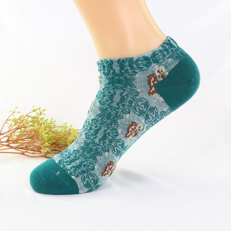 Spring and Autumn Women's Thin Cotton Low-Cut Vintage Socks, Korean Style Summer Breathable Short Socks, Low-Cut Socks