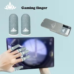 4/8Pcs Gaming Finger Sleeves with Metal Tin Box – No Drag/Sweat/Prints, Pressure Dispersion Tech, Anti-Fatigue, Stain-Resistant, Perfect Touch – For Mobile Gamers
