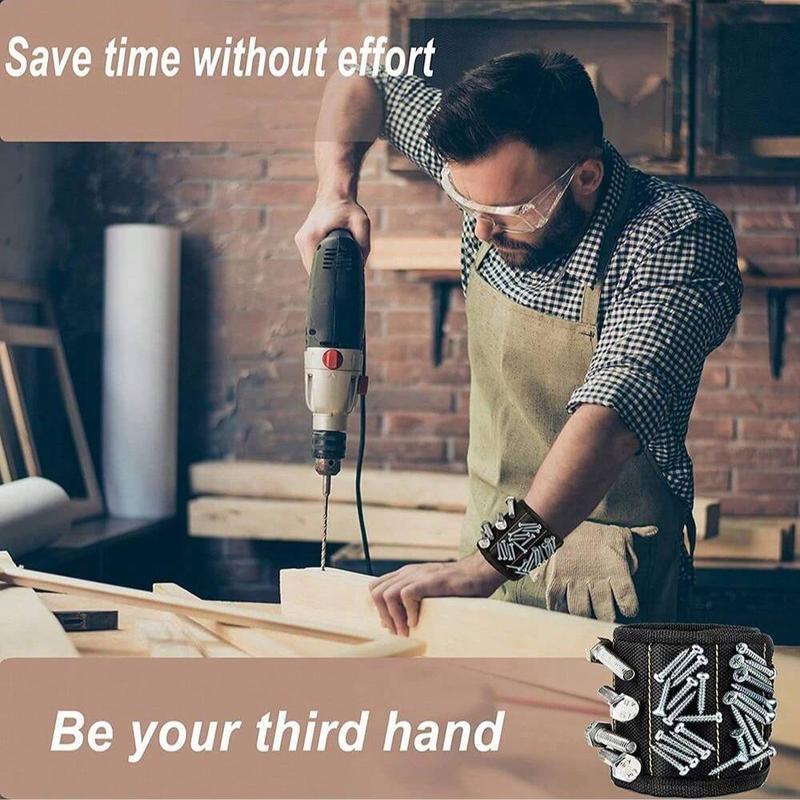 Magnetic Wristband, Magnetic Wrist Band Tool Holder with Strong Magnets Holds Screws Nails Drill Bit Organizer, Tool Organizer Bag, Tool Kit, Industrial, Heavy Duty