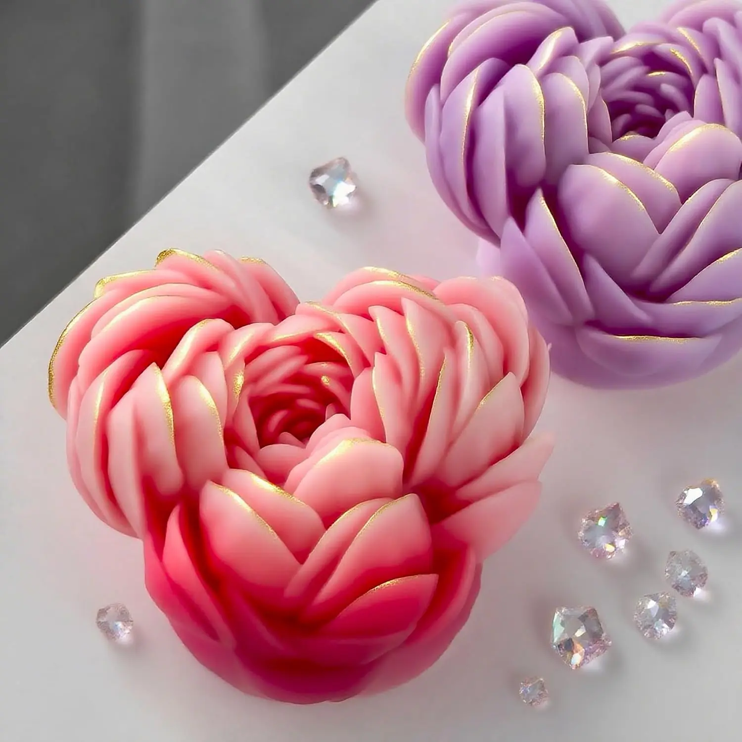 Heart Rose Cylinder Candle &  Mold -  Casting  Molds for  Decor & Candle Making Wave Spiral Mold