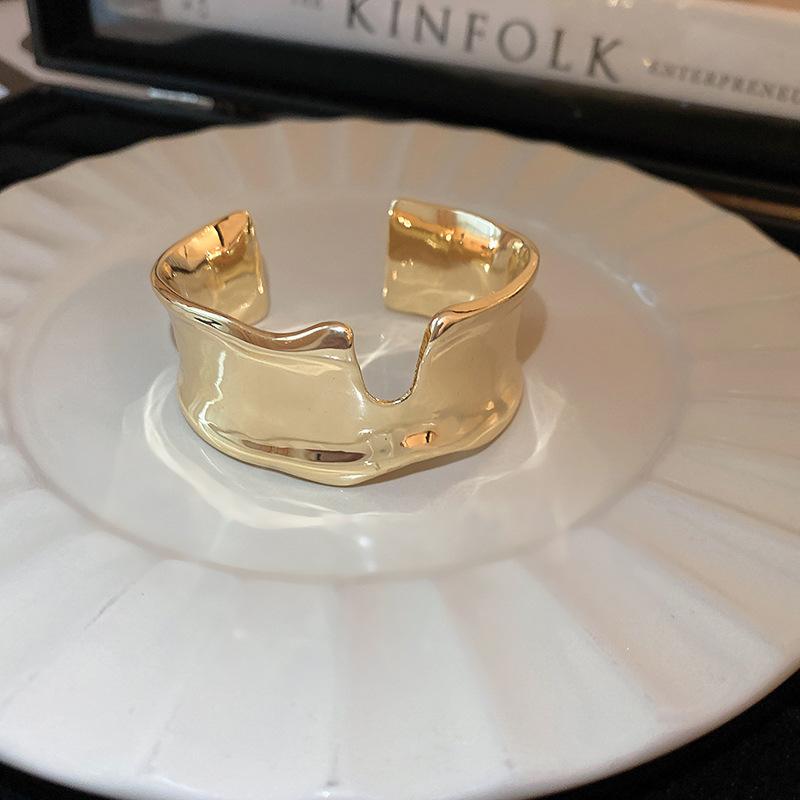 Silver Wide Cuff Bangle for Women, Minimalist Open Cuff Bracelet, Chunky Statement Jewelry for Daily Wear & Party