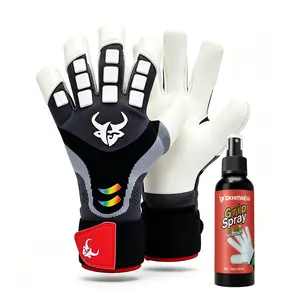 Goalkeeper Gloves for Kids Boys Children Youth&Adult , Soccer Gloves with 30ml Goalkeeper Grip Spray and Double Wrist Protection and Non-Slip Wear Resistant Latex Material to Give Protection to Prevent Injuries