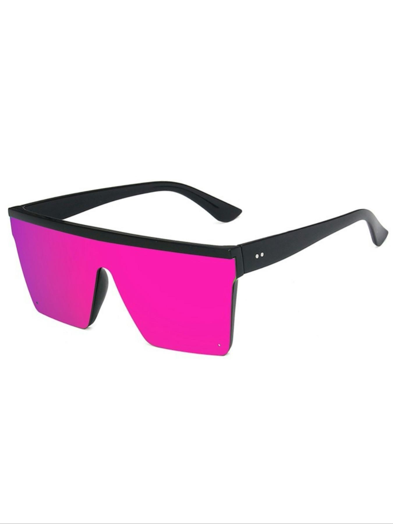 Unisex Street Trend Square Large Frame Sunglasses, Trendy Vintage Pink Sunglasses for Travel Use, Fashion Accessories for Outdoor Activities, Fashionable Sunglasses