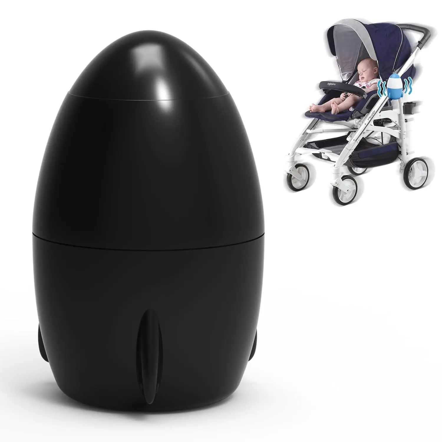 Portable Baby Stroller Rocker Vibrating Soother with 5 Speed Settings & 40-Minute Timer, Fits Pushchairs, Prams & Strollers - Black(Gift)