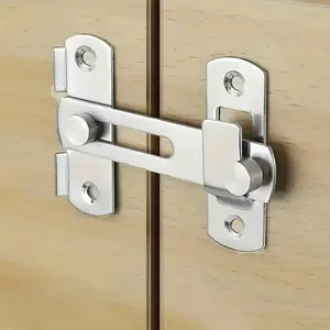 Stainless Steel Rotating Door Bolt Lock with Key Control, Heavy-Duty Anti-Theft Security Latch, Complete Hardware Set with Mounting Screws, Privacy Lock for Home & Bathroom Doors