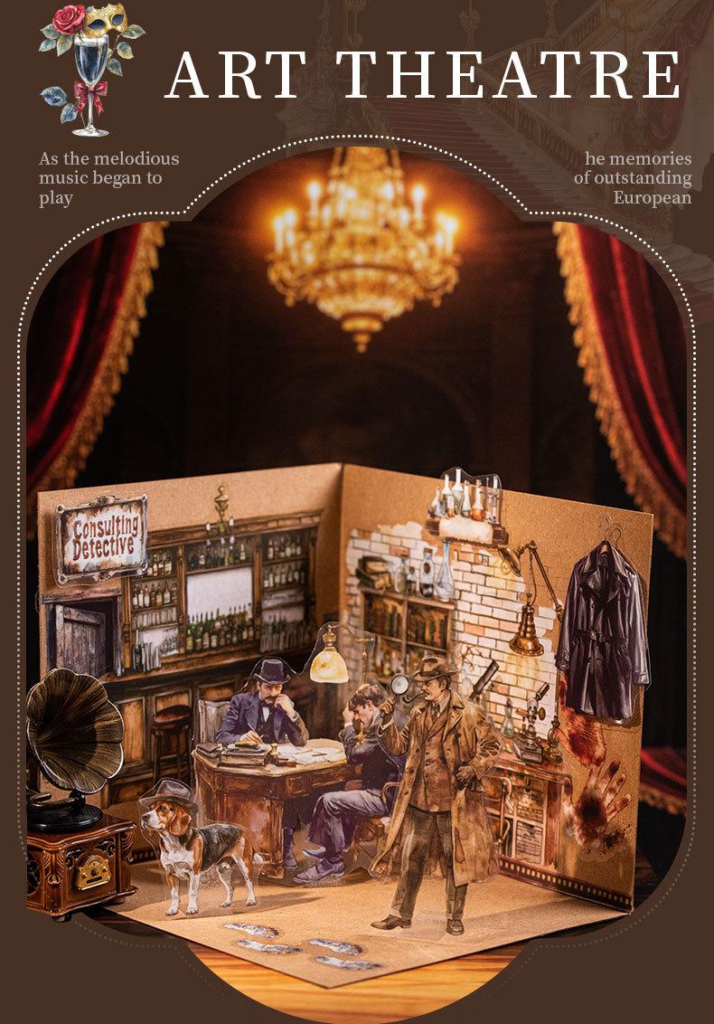 4 designs, 1 pack 20 vintage stickers with detective, ball, cowboy, nautical themes, minimalist style, PET waterproof material, self adhesive DIY planner decoration scrapbook sticker pack