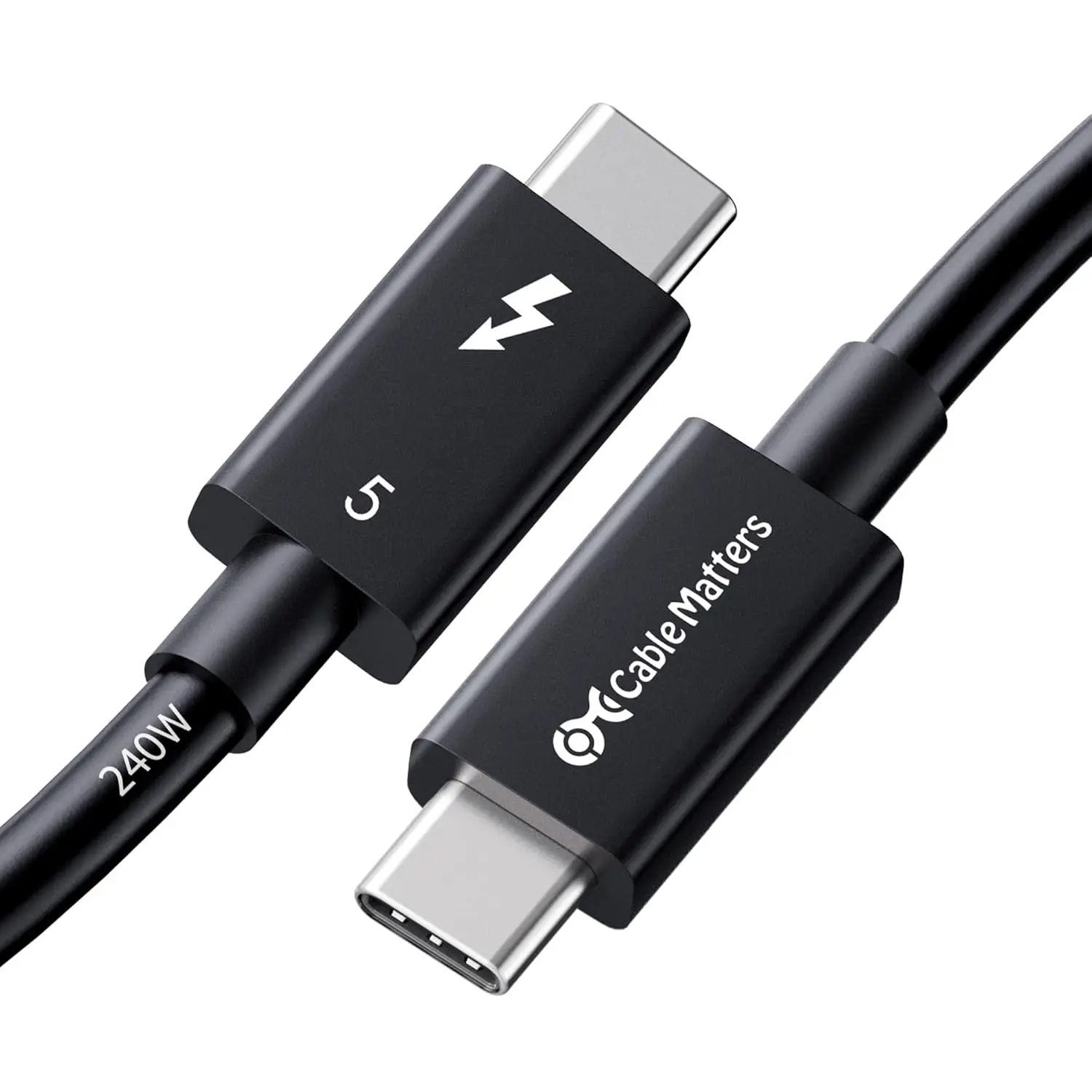 Intel Certified 80Gbps Thunderbolt 5 Cable - 1m / 3.3ft, Supports up to 120Gbps Bandwidth Boost and 240W Charging, Compatible with Thunderbolt 4, USB4, and USB C, Black