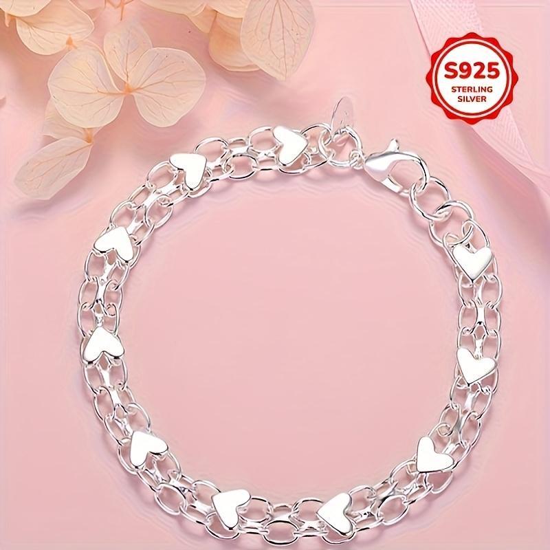 925 Sterling Silver Bracelet - Hypoallergenic, Durable & Perfect For Couples, Everyday Accessory|Boho Style|Hypoallergenic Bracelet bangle high  appearance  bracelet popular gift