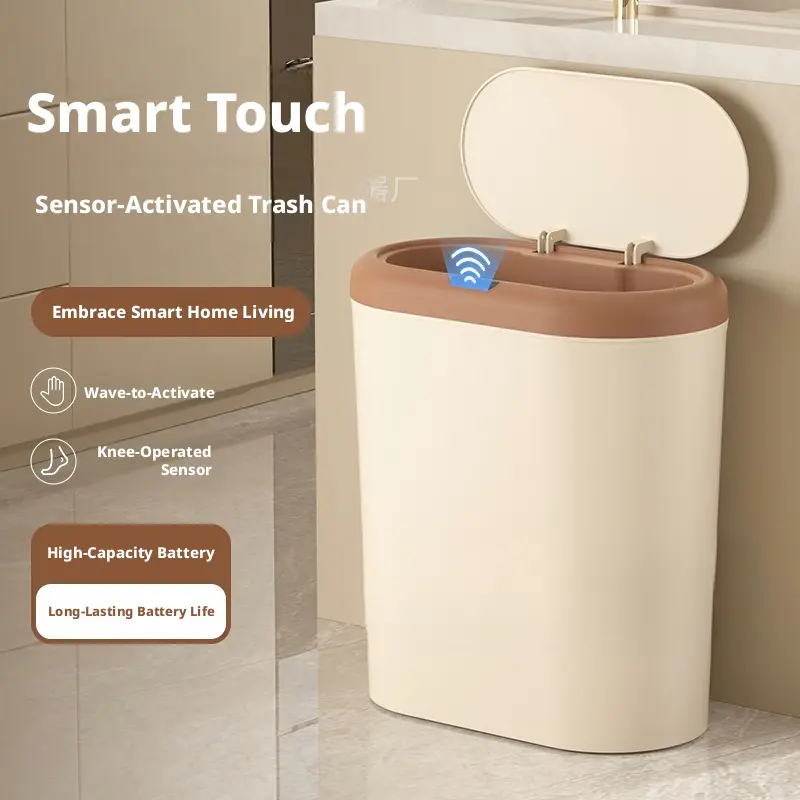 Smart sensor trash can for home use, suitable for kitchen gaps, with lid, for bathroom sorting, fully automatic trash can