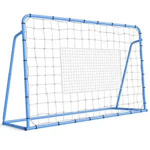 6x4 ft Soccer Rebounder Portable Adjustable Angle Soccer Training Net with Steel Frame, Football Rebounder for Solo & Team Practice,Passing & Control Training Equipment for Backyard, Field, Blue