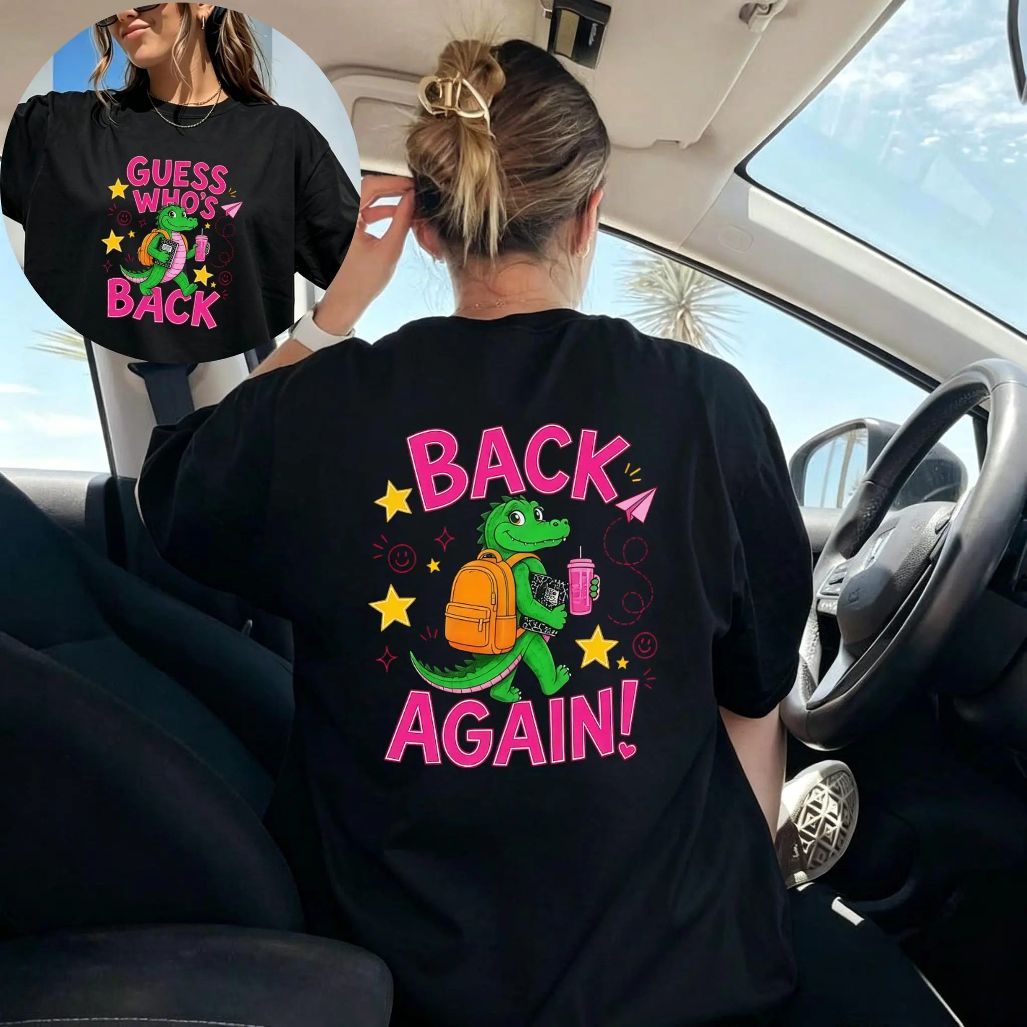 Guess Who’s Back Crocodile Teacher Double Print T-Shirt