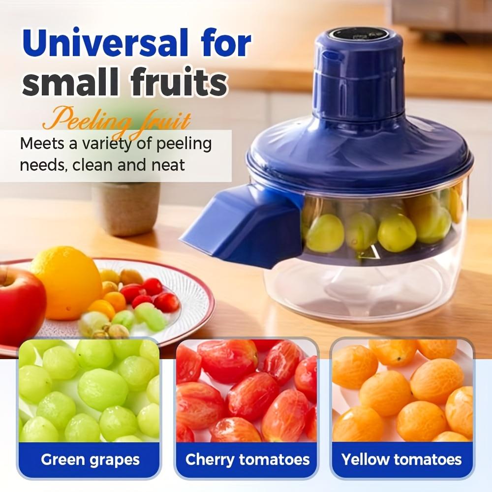 Automatic Electric Grape Peeler Machine - Rechargeable Wireless Peeling Tool with Fast 20s Peeling for Garlic, Cherry Tomatoes, Small Fruits| Suitable for Home, Commercial Use & Elderly, Easy Clean, Portable Fruit Skin Remover Device