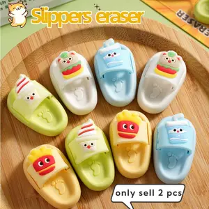 Cute Mini Sandal-Shaped Pencil Erasers, Creative Milk Drink Eraser Set, Safe & Odorless, Fun & Practical Stationery, Back-To-School Gift