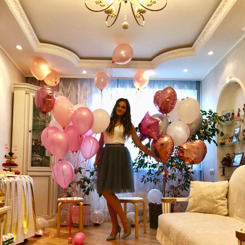 Happy Birthday Party Decoration Set, Including Happy Birthday Letter Balloon, Heart Balloon, Mixed Color Decorative Metallic Balloon, Ribbon & Metallic Tassel Curtain