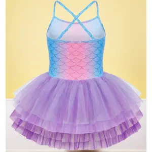 Ballet Leotards for Toddler Girls 4 Layers Cross Back Dance Dress Camisole Tutu Costume