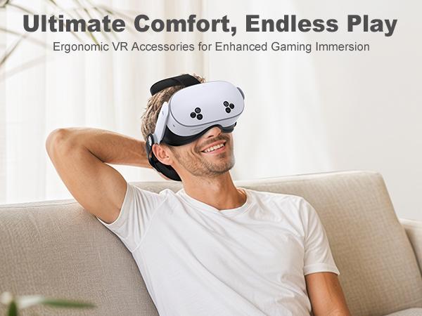 ESYWEN VR Headset Enhanced Headband for Quest 2/3/3S VR Host Retractable & Adjustable Strap for Comfort and Support