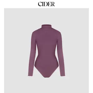 Cider [8 colors, size 0-26] Solid Turtleneck Bodysuit Dealsforyou