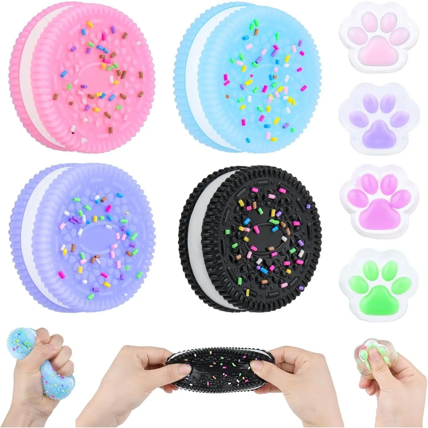 Taba Squishy Fidget Toys,Cute Stress Relief for Kids & Adult | Kawaii Cookies Realistic Appearance,Safe&Non-Toxic TPR Material,Anxiety for Classroom,Office Ideal Present,Party Favors