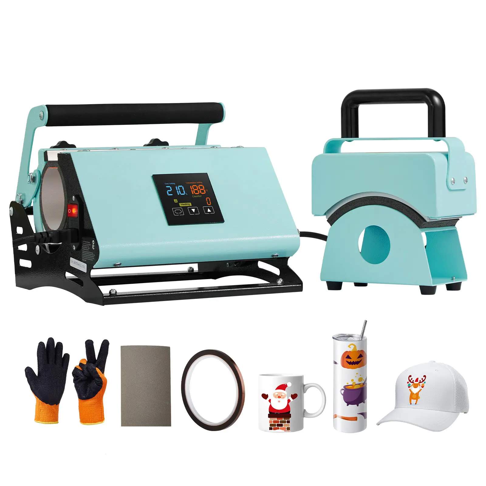 2 in 1 Tumbler and Hat Heat Press Machine, 2-in-1 Customization, Precise Hat Pressing