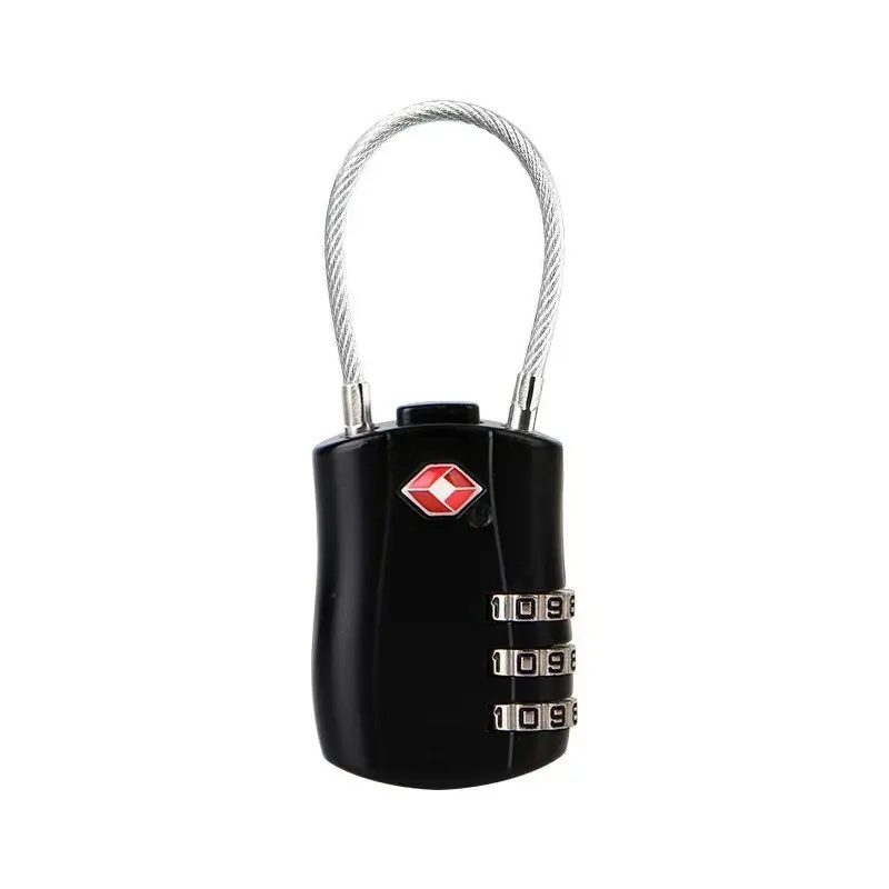 High-Quality Zinc Alloy Security Padlock, TSA Combination Lock with Steel Wire Cable for Luggage, Backpacks, Wardrobes & Gym Lockers