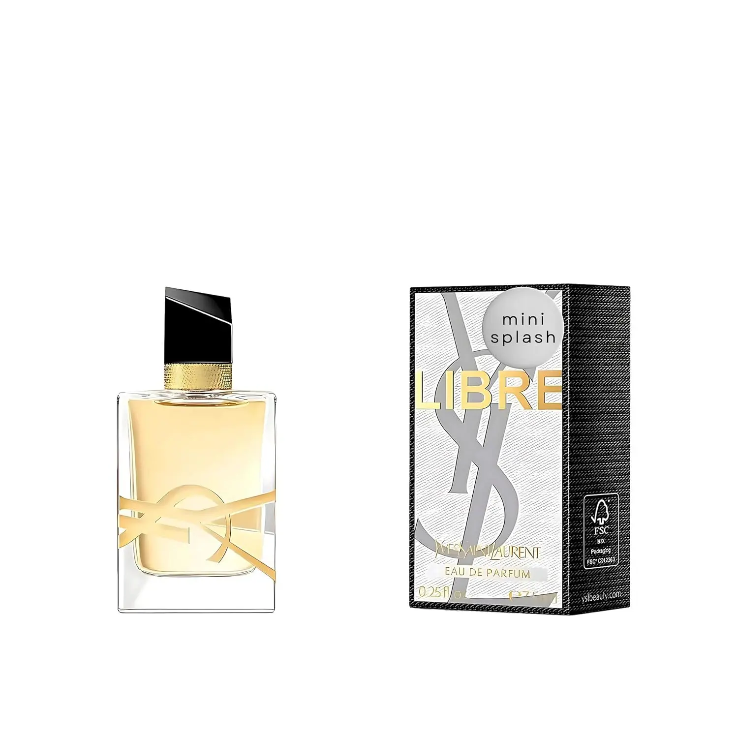YSL Yves Saint Laurent Libre Eau de Parfum Mini Splash 7.5ml, Women Long Lasting Fragrance, Travel Size Perfume
