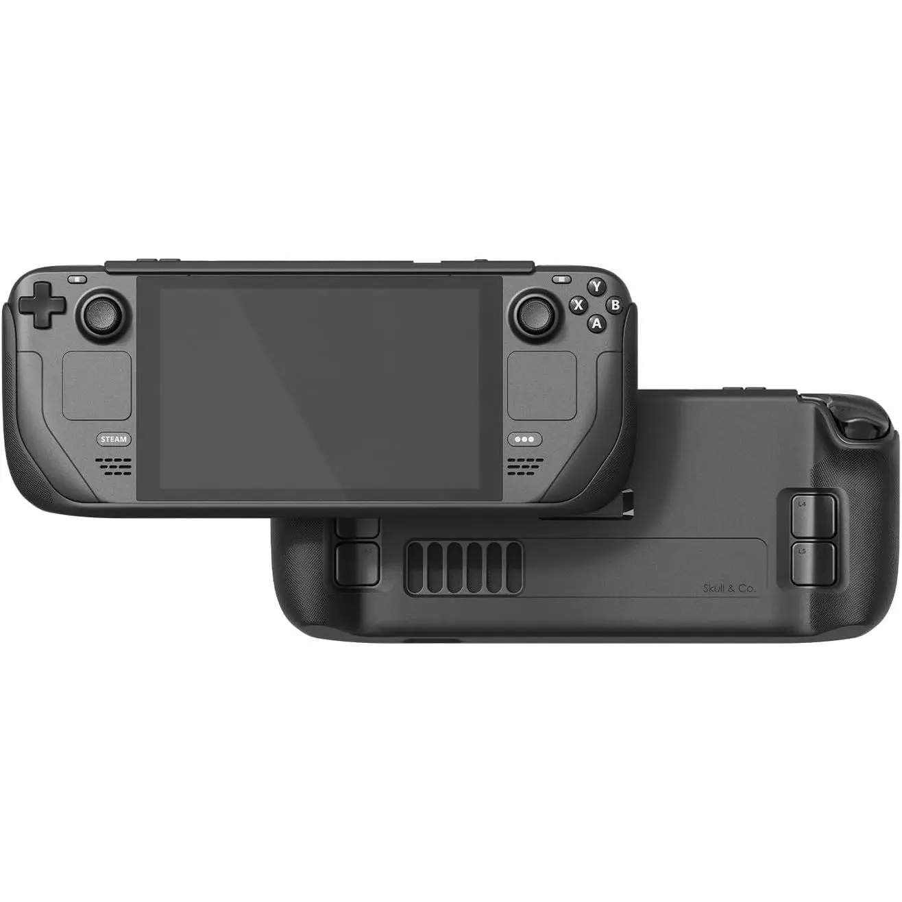 Skull & Co. GripCase SD for Steam Deck: Soft Protective Case with Textured Grips Full Protection and Stand, Shock-Absorption Non-Slip and Anti-Scratch Cover Design - Black