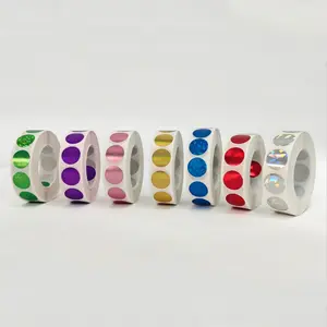 1000 Pcs/roll 16mm Round Holographic Scratch-Off Stickers, Holographic Scratch off Lable Prize Card Stickers for Promotional Activities, Ideal for Marketing Events