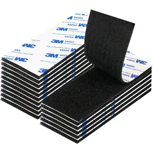 Hook and Loop Tape 2in x 5in 16 Pairs, Slef Adhesive Interlocking Strip, Heavy Duty Double Sided Sticky Picture  Wall Mounting Tape for Indoor/Outdoor Use  Walls, Glass, Tile, Metal, and