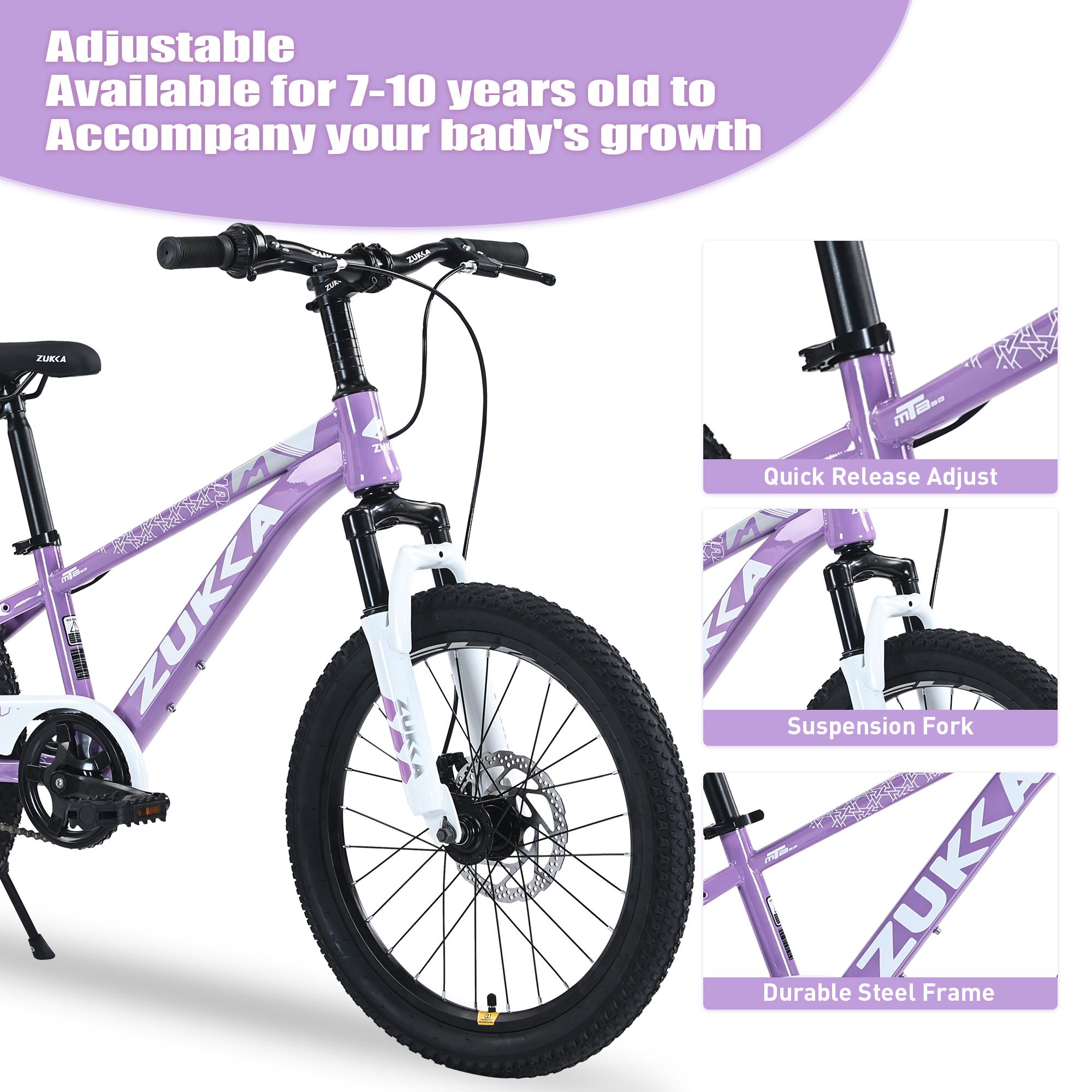 20 Inch Kids Mountain Bike for 7–10 Years Old, 44–56 Inch Rider Height, Steel Frame Double Disc Brake, Suspension Fork, Adjustable Saddle & Handlebar, Anti-Slip Pedal, All-Terrain Outdoor Kids Bicycle 20 Inch Kids Mountain Bike for 7–10 Years Old, 44–56 Inch Rider Height, Steel Frame Double Disc Brake, Suspension Fork, Adjustable Saddle & Handlebar, Anti-Slip Pedal, All-Terrain Outdoor Kids Bicycle