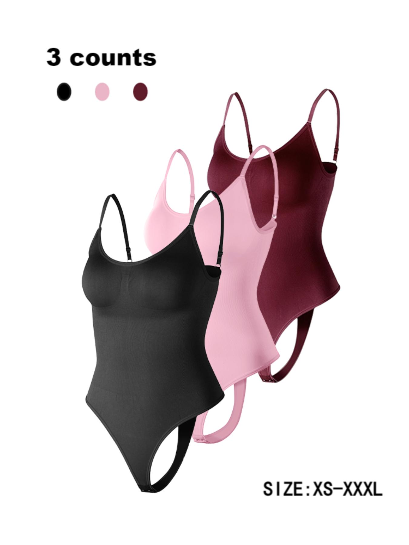 Women's Solid Spaghetti Strap Adjustable Strap Backless Underwear Shapewear Bodysuit, Casual Comfy Seamless Tummy Control Butt Lifting Bodysuit for Daily Wear, Ladies Shapewear for All Seasons